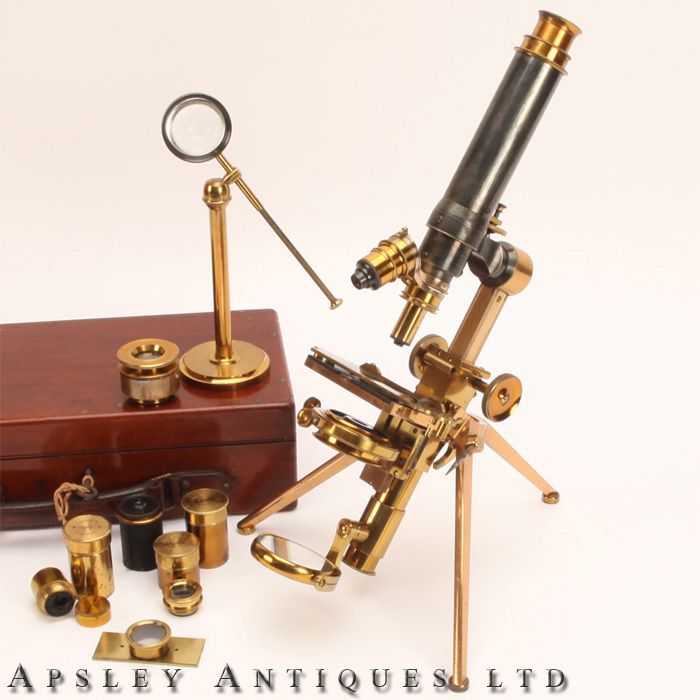 Very RARE Swift Folding Microscope with Polarising Accessories