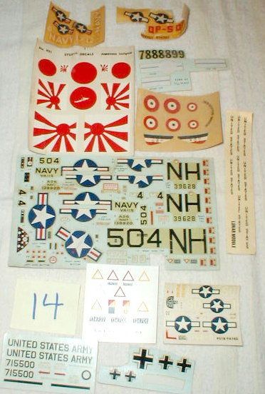 Vintage 1960s 1980s Military Airplane SHIP Models Decal Junkyard