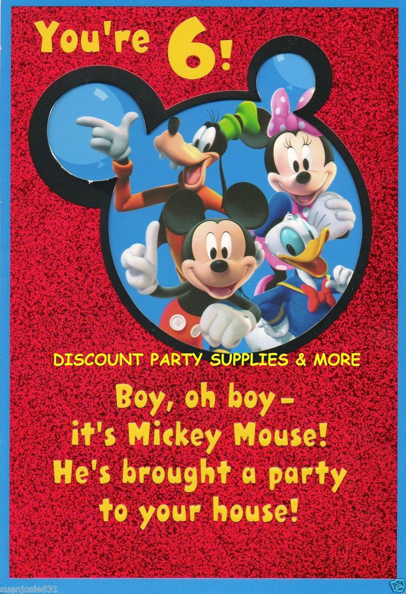 Disney Mickey Mouse Friends 6th Birthday Greeting Card
