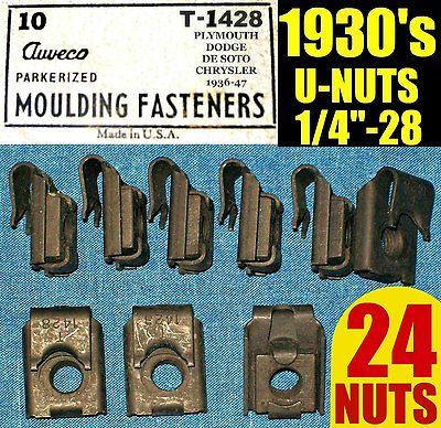 OLD U NUTS 1930s 30s FENDER, MOLDING TRIM NUT 1/4 28 Fine THREAD