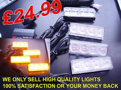 24 volt AMBER RECOVERY STROBE LED LIGHTS ORANGE GRILL BREAKDOWN