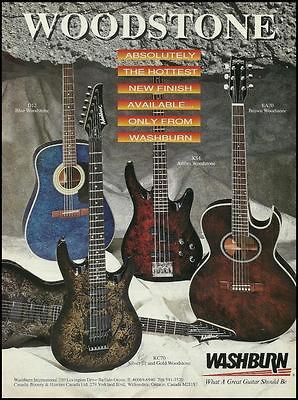 THE WASHBURN D12 EA20 XS4 KC70 WOODSTONE SERIES GUITARS AD 8X11