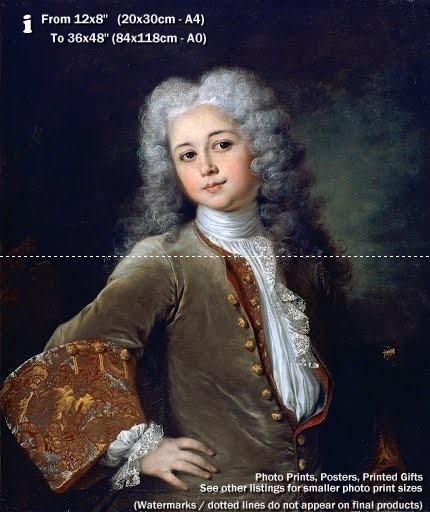 Portrait Young Man With Wig Nicolas De Largilliere 1700 Vintage Art