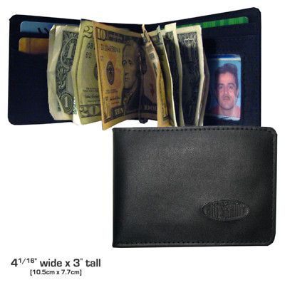 Big Skinny Acrobat Thin Leather Money Clip Bifold Wallet Worlds