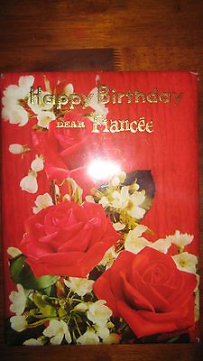 DEAR FIANCEE Padded Glossy Huge Plastic Coated 1970s Vintage Birthday