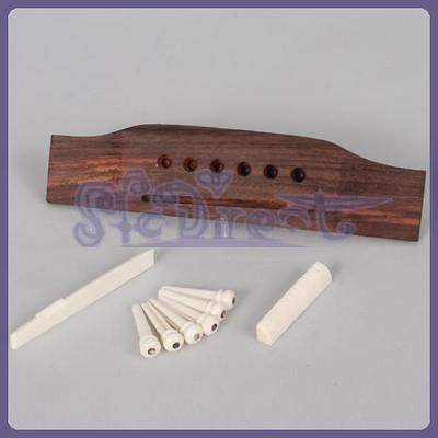 String Acoustic Guitar Rosewood Bridge Bone Pins Saddle Nut quality