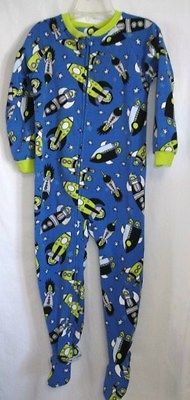 BOYS 2T 24M WILD BLUE SPACE GLOW ZIP UP FOOT BLANKET SLEEPER NWT