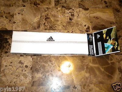 NEW ADIDAS CLIMALITE BALANCE HEADBAND WHITE SPORT BAND TENNIS