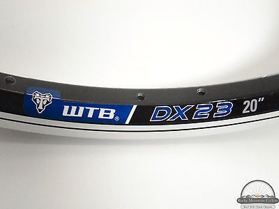 28 Hole WTB DX23 20 Inch Clincher BMX or Recumbent Bicycle Rim Black