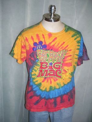 VTG Tie Dye McDONALDS GET BACK WITH BIG MAC T SHIRT Coca Cola sz