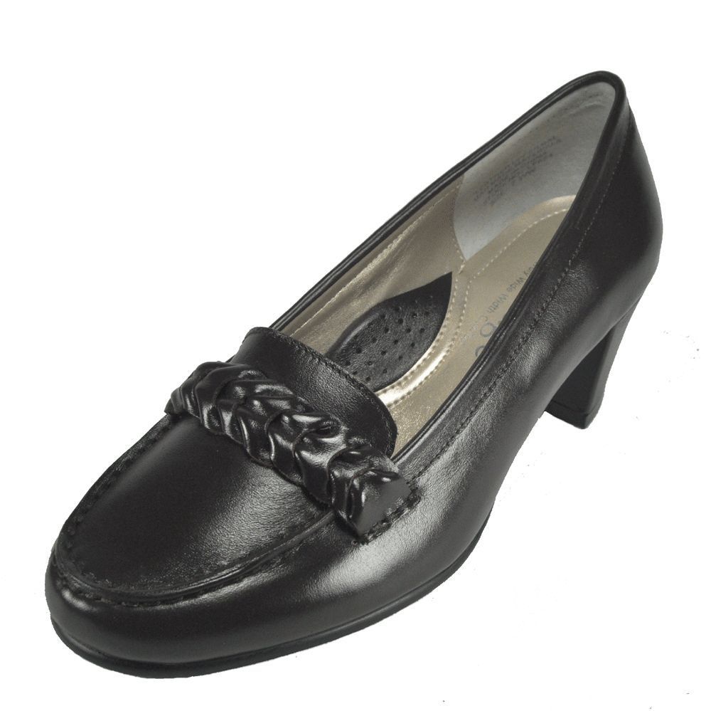 New Peerage Wide Width Leather Women Pumpl  LP564