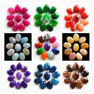 YX 54 Beautiful 10 pcs Mixed Color Dragon Veins Agate CAB CABOCHON