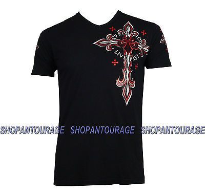 Affliction DAREDAVIL A5539 V Neck T shirt Black