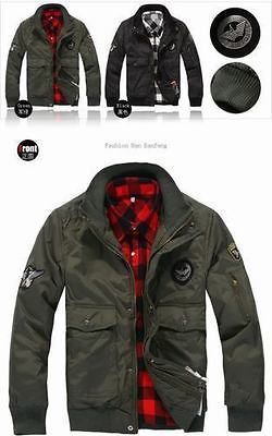 Mens US Air Force Military Flight Jacket Coat Parka Uniform Overcoat