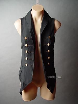 STEAMPUNK Military Captain Uniform Blk Waistcoat fp Vest S