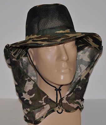 New Mens Fishing Hunting Cool Camo Flap Sun Hat Cap E3