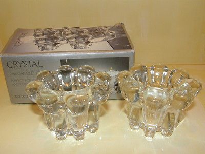 NIB 2 pc Crystal Candleholders, ALCO Industries (For Votives or