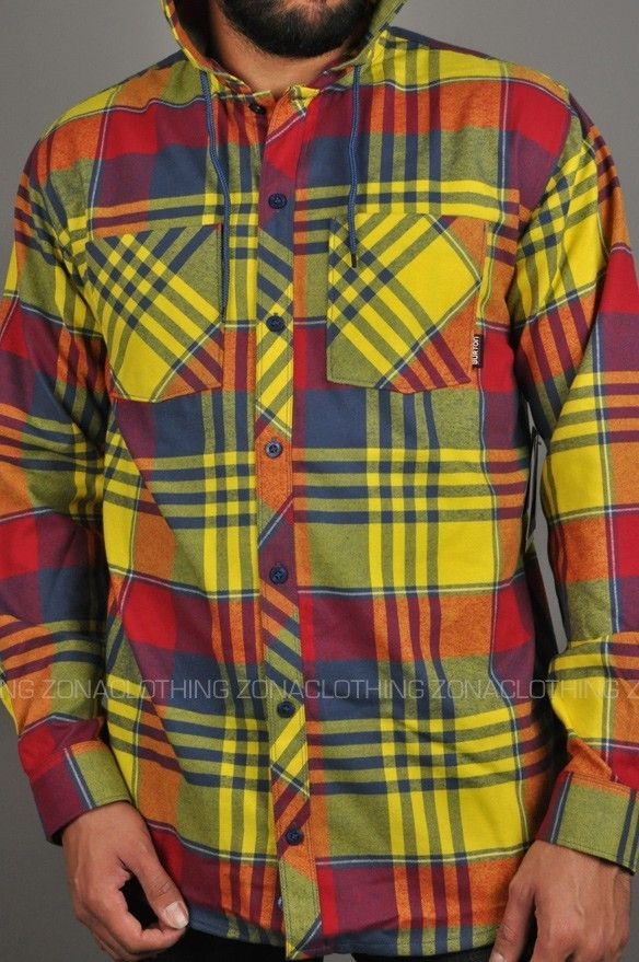 Burton RUCKUS Vandyke Plaid Mens Snowboard Ski Flannel Hoodie Shirt