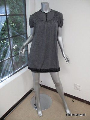 Philosophy Di Alberta Ferreti Gray Button Top Dress 6