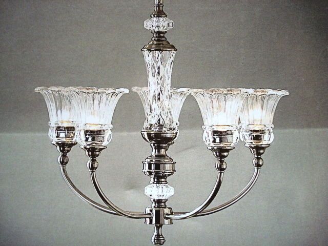 Allen + Roth 5 Ligh tChandelier Polished Pewter With Crystal Glass