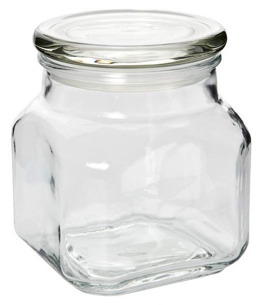 NEW Anchor Hocking 10oz or 20oz Square Glass Apothecary Canister Emma