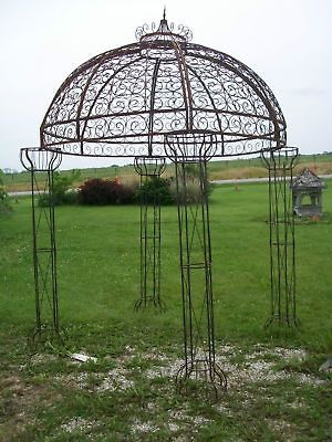 Wrought Iron Round Flower Arbor, Garden Gazebo Trellis   Pergola Arch