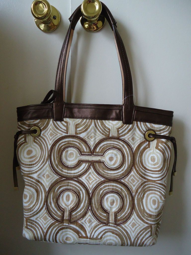 NWT,$298 COACH AUDREY OPA SW NS SLIM TOTE BROWN MULTI