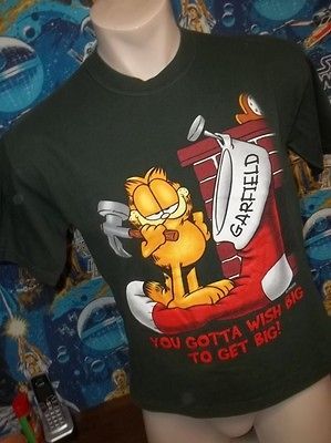 GARFIELD christmas vintage t shirt  M 