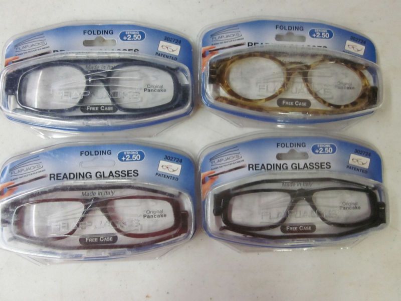 FLAPJACKS READING GLASSES +2.50 ITALY MADE FOLDING ~NEW