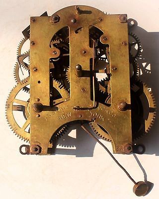 Antique Ansonia Clock Movement For Parts Movement Signed Ansonia Clock