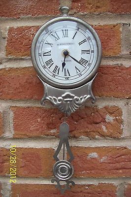 Chic Chrome Vintage Antique Style Pendulum Wall Clock Bond Street