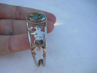 Navajo Mud People Nickel Silver Stone insert Ladies Bracelet