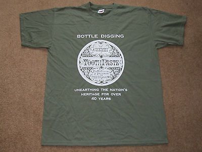 DIGGING artwork T SHIRT antique bottles codd hamilton bears grease