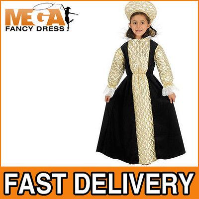 Anne Boleyn Girls Tudor Henry Queen British Medieval Kids Fancy Dress