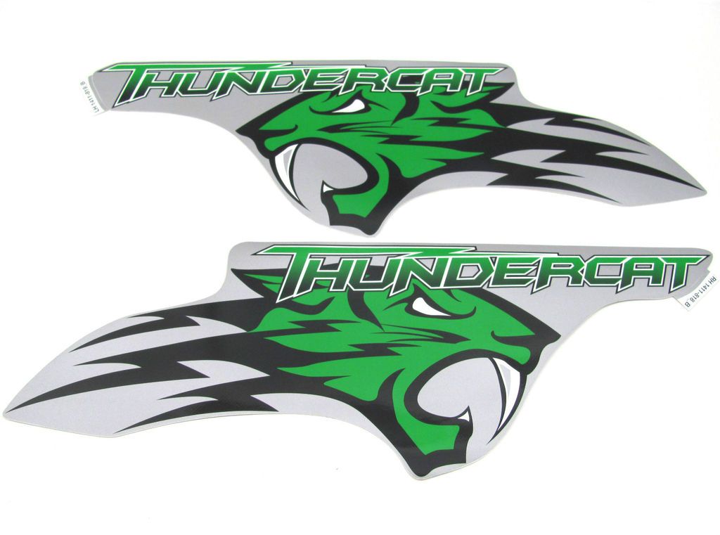 Arctic Cat Thundercat 1000 ATV Left & Right Side Decals Silver & Green