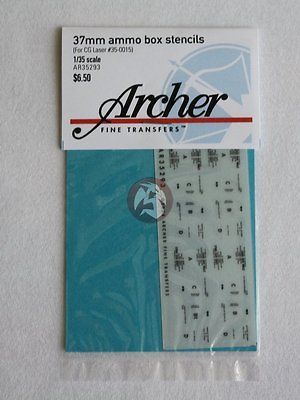 Archer 1/35 37mm 20 Round Ammo Crate Stencils AR35293