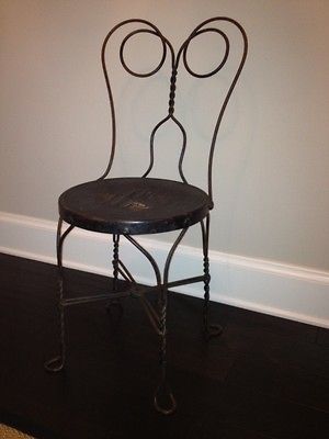 Vintage Ice Cream Palor Wire Metal Wrapped Twisted Side Chair