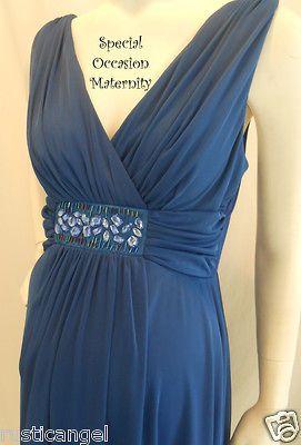 New Royal Blue Stones Empire Bolero Maternity Dress XL Dresses Wedding