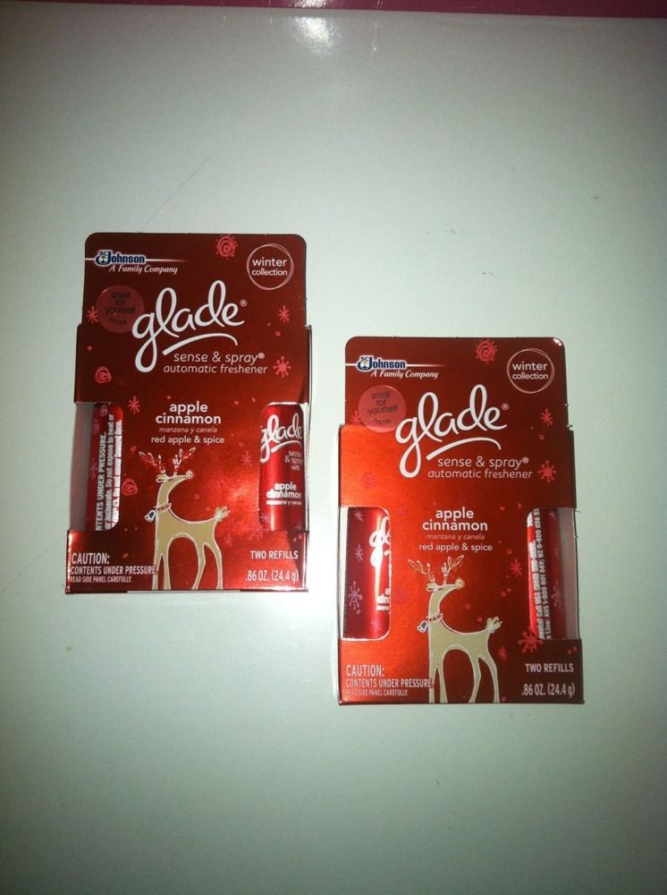 Glade APPLE CINNAMON Sense & Spray Press & Spray Refills Red Apple