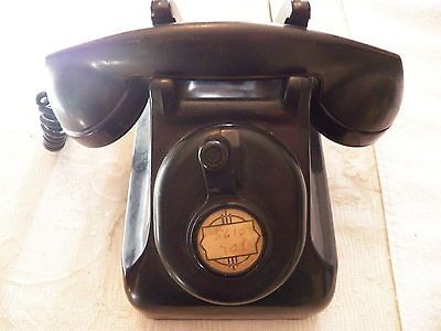 Antique Collectable Leich Crank Phone Black No Dial Vintage Telephone