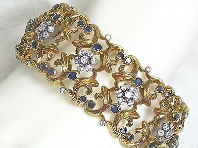 LALAOUNIS 18kt Yellow Gold (75 Grams) Sapphire & Diamond Bracelet