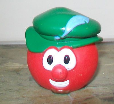 Veggie Tales Bob the Tomato Figure toy 1.5 w/ Feather Cap