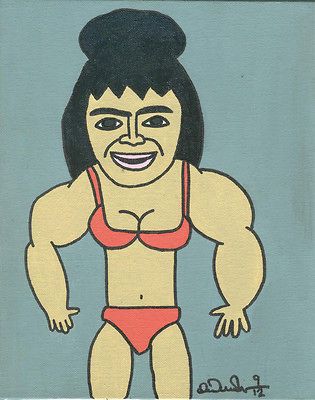 CHYNA Outsider Art Painting Acrylic Canvas Board Joanie Laurer