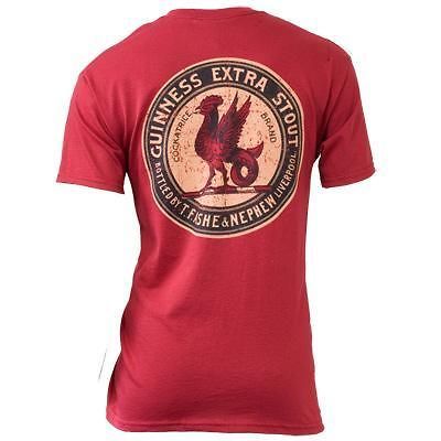 New Guinness Guiness Vintage Label Red Rooster T Shirt XL