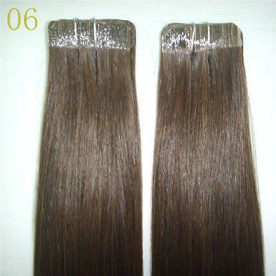 Remy Tape Human Hair Extension #06 Ash Brown 18=45cm,50g&20pieces,On