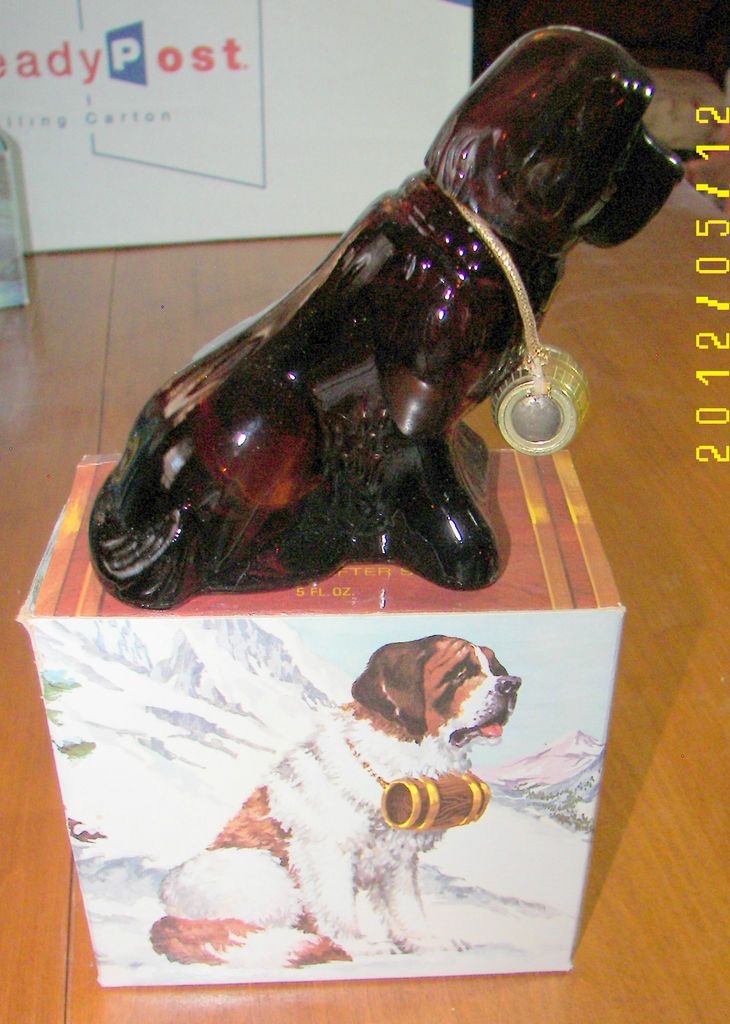 Avon St Bernard Old Faithful Spicy After Shave Brown Glass Decanter