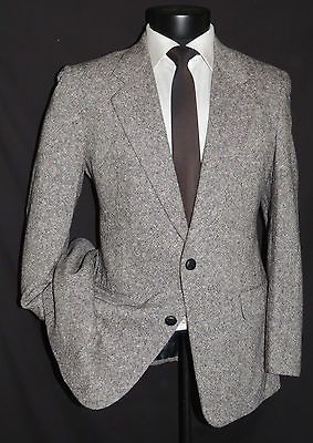 Fantastic Vtg Gray heavy tweed with elbow patch jacket 38 S