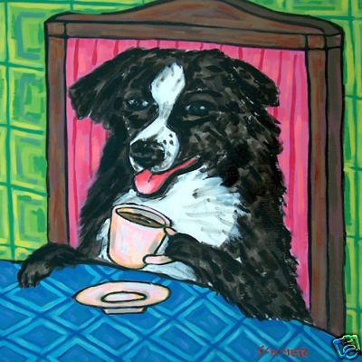 AUSTRALIAN SHEPHERD COFFEE dog pet picture art tile