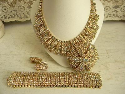 pc. Vintage Aurora Borealis Necklace Set~Antique Road Show~OMG