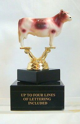 METAL PAINTED AYRSHIRE BULL TROPHY 4 H CLUB COW SHOW HORSE PIG BULL